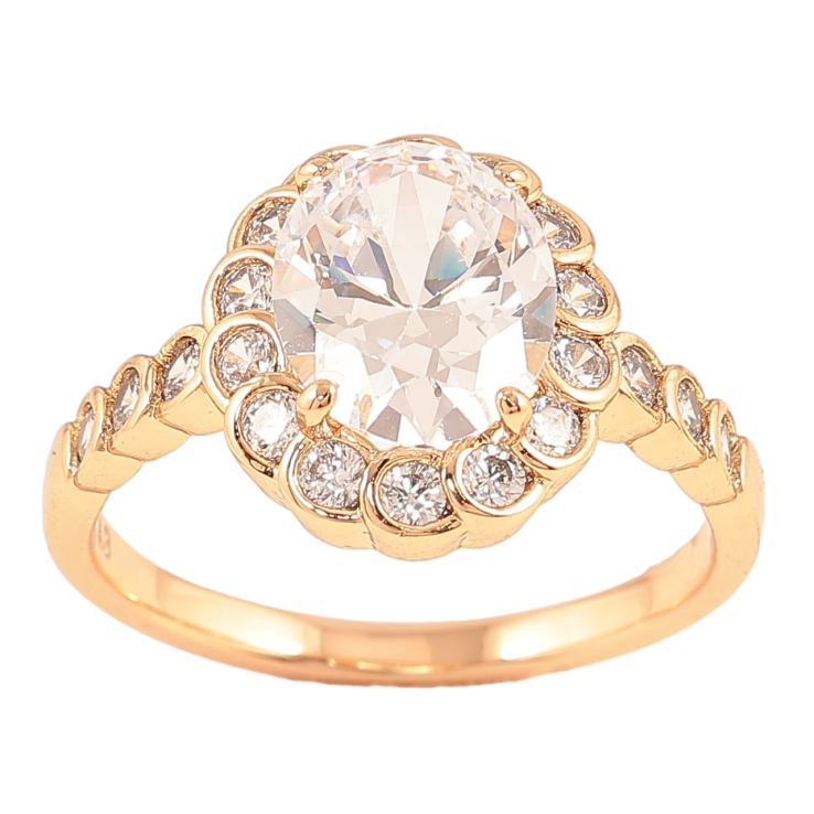 Кольцо Xuping Позолота 18K Фианит в обрамлении циркония фото №21 Кольцо Xuping Позолота 18K Фианит в обрамлении циркония фото №21