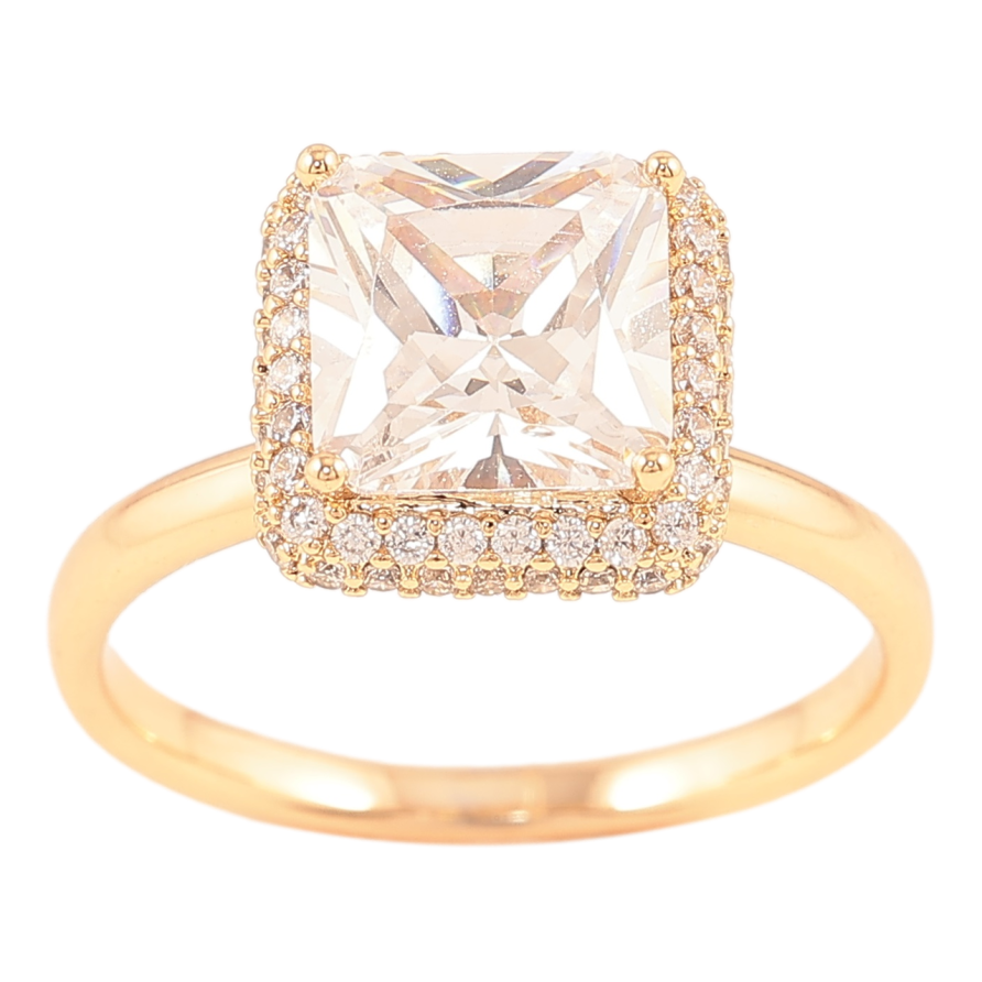 Кольцо Xuping Позолота 18K Фианит в оправе с цирконием фото №1 Кольцо Xuping Позолота 18K Фианит в оправе с цирконием фото №1