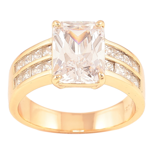 Кольцо Xuping Позолота 18K Фианит на дорожках циркония фото №1
