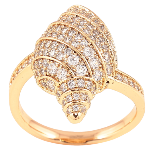 Кольцо Xuping Позолота 18K Ракушка с инкрустацией цирконием фото №1