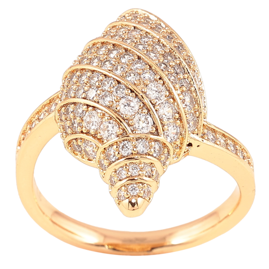 Кольцо Xuping Позолота 18K Ракушка с инкрустацией цирконием фото №1 Кольцо Xuping Позолота 18K Ракушка с инкрустацией цирконием фото №1