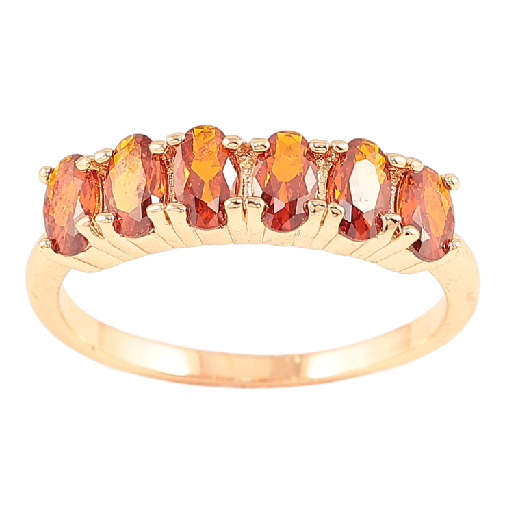 Кольцо Xuping M&L Цвет 18К Дорожка красных кристаллов фото №3 Кольцо Xuping M&L Цвет 18К Дорожка красных кристаллов фото №3