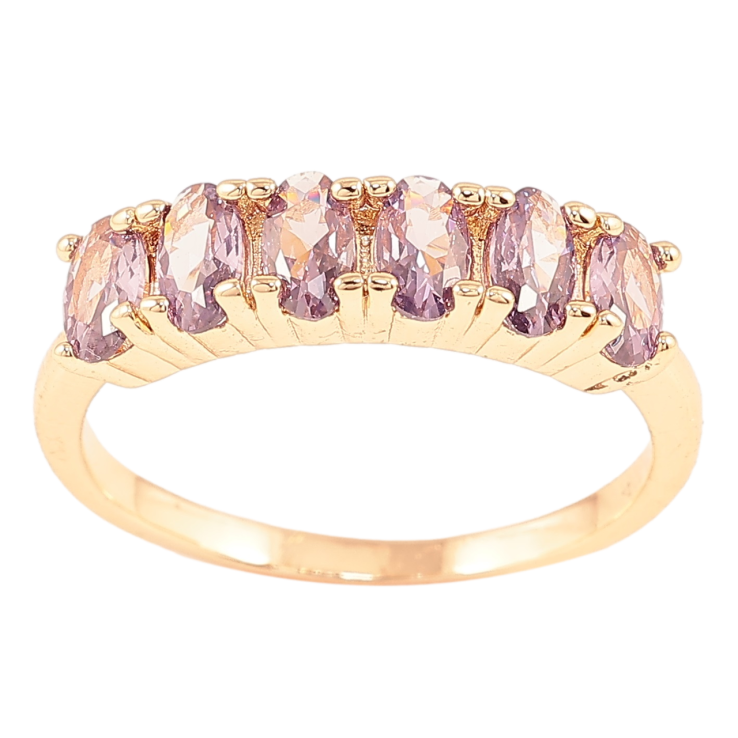 Кольцо Xuping M&L Цвет 18К Дорожка сиреневых кристаллов фото №5 Кольцо Xuping M&L Цвет 18К Дорожка сиреневых кристаллов фото №5