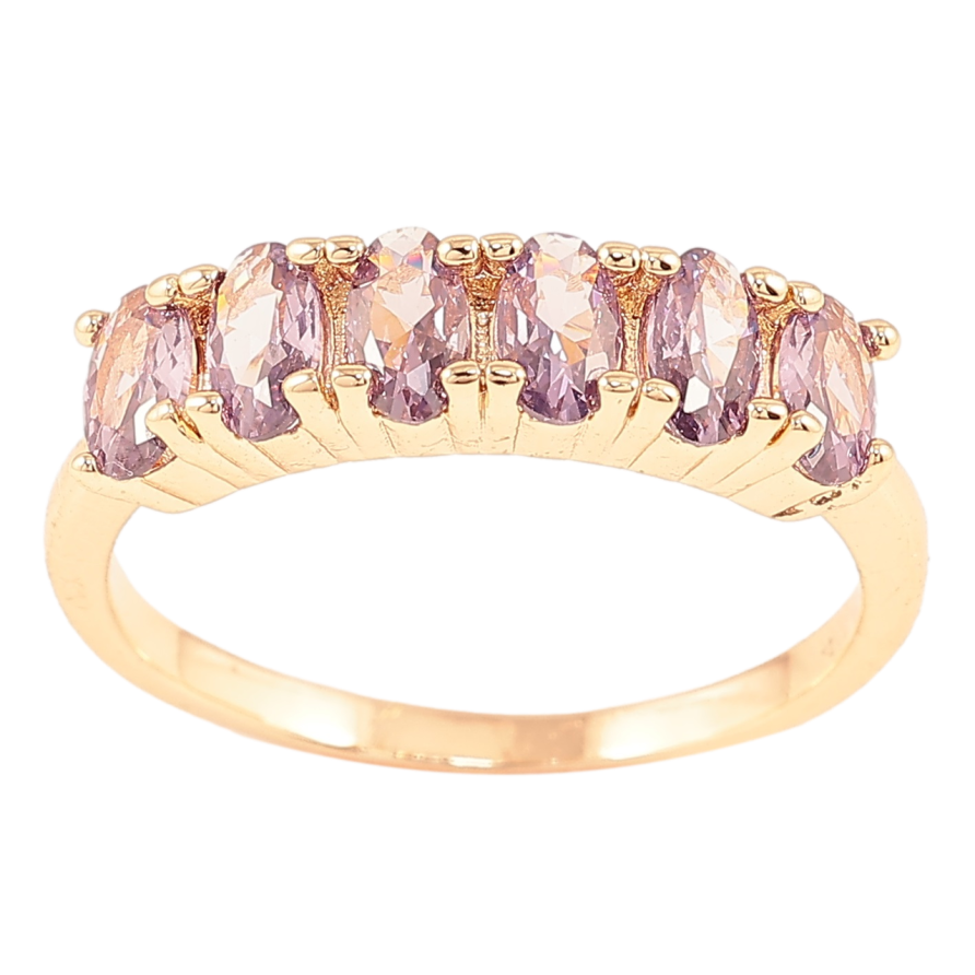 Кольцо Xuping M&L Цвет 18К Дорожка сиреневых кристаллов фото №1 Кольцо Xuping M&L Цвет 18К Дорожка сиреневых кристаллов фото №1
