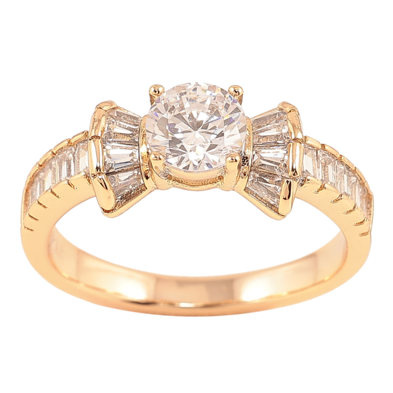 Каблучка Xuping Позолота 18K «Кришталевий бант» фото №1