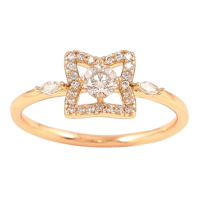 Кольцо Xuping Позолота 18K Узор с цирконием фото №2 Кольцо Xuping Позолота 18K Узор с цирконием фото №2