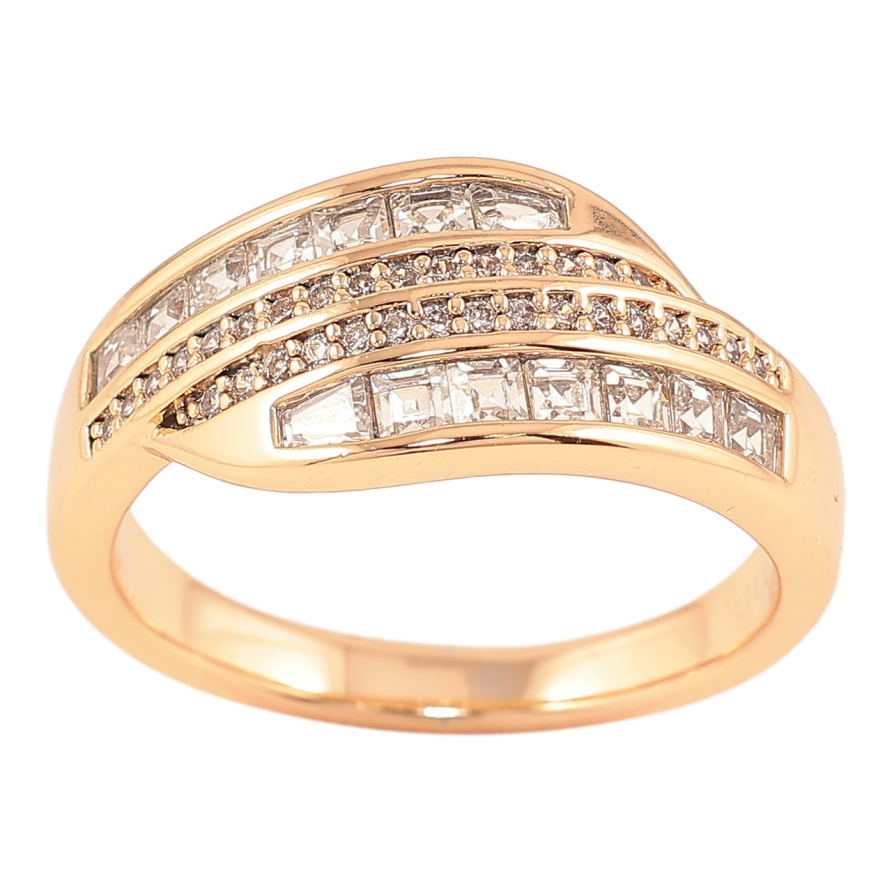 Каблучка Xuping Позолота 18K «Візерунок з доріжок цирконію» фото №1