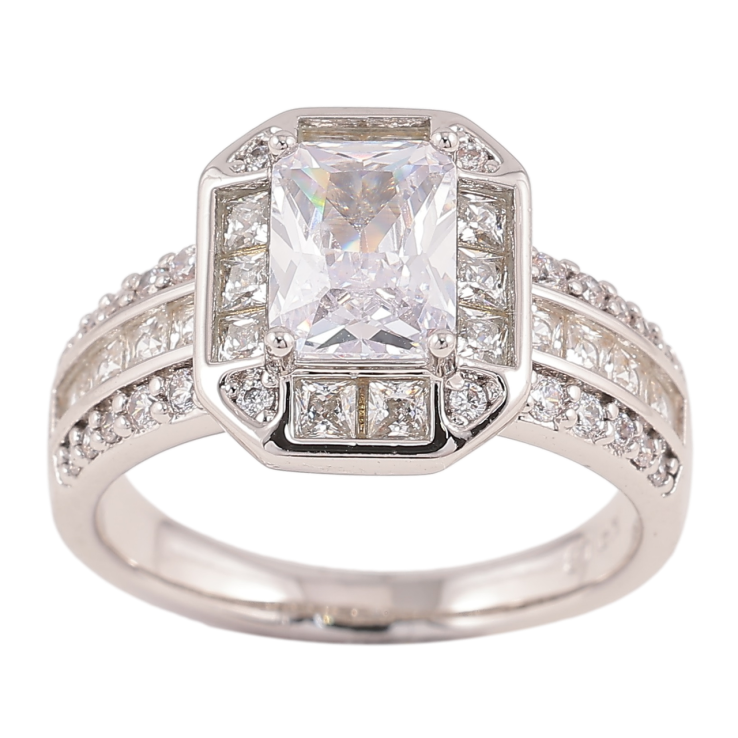 Каблучка Xuping Родій «Фіаніт в обрамленні цирконію» фото №13 Каблучка Xuping Родій «Фіаніт в обрамленні цирконію» фото №13