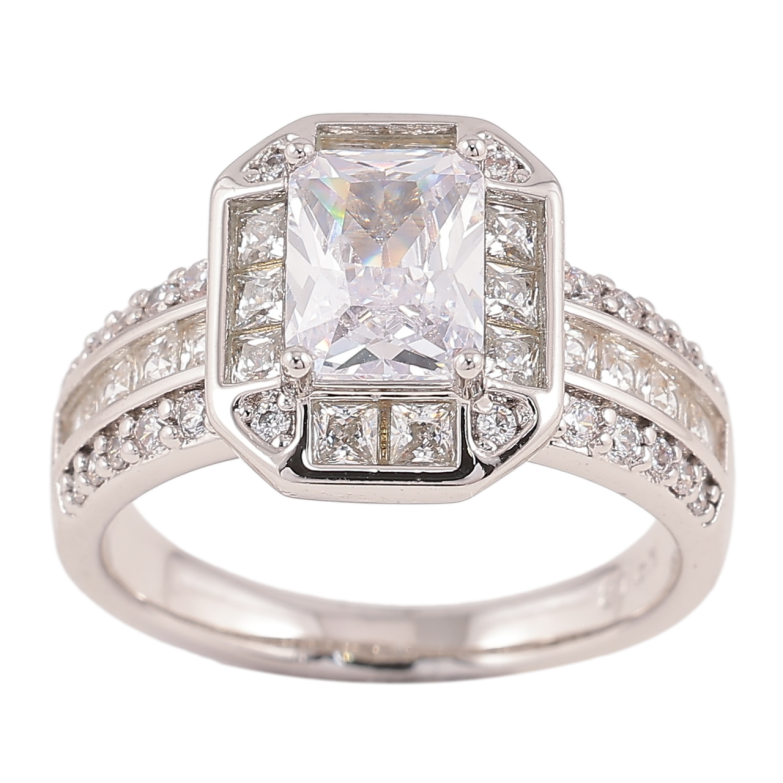 Каблучка Xuping Родій «Фіаніт в обрамленні цирконію» фото №1 Каблучка Xuping Родій «Фіаніт в обрамленні цирконію» фото №1