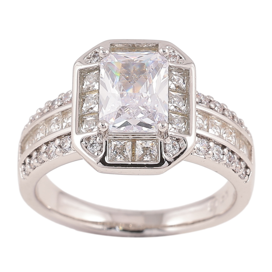 Каблучка Xuping Родій «Фіаніт в обрамленні цирконію» фото №1 Каблучка Xuping Родій «Фіаніт в обрамленні цирконію» фото №1