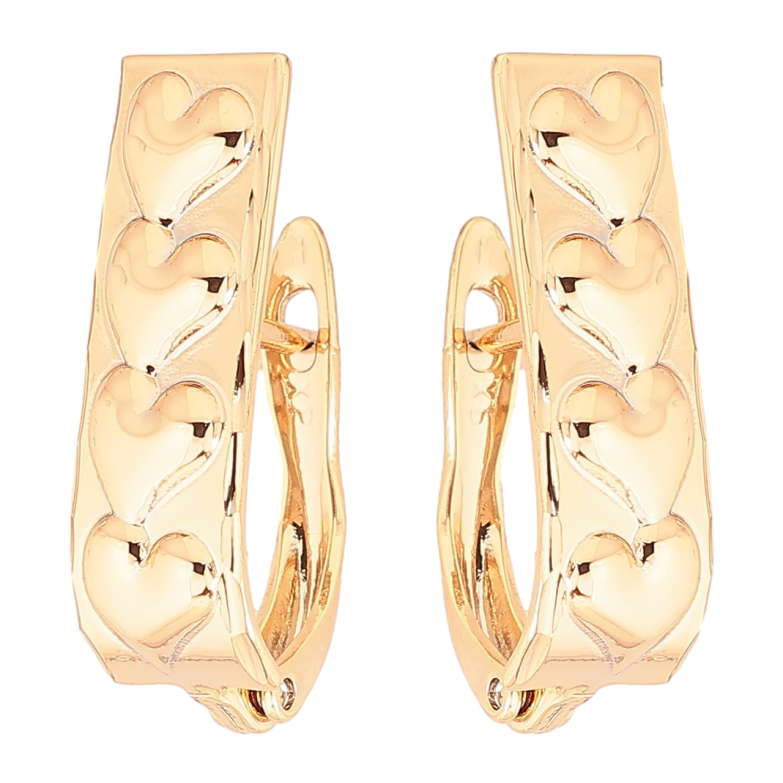 Серьги Xuping Позолота 18K английский замок Узор сердечки фото №1 Серьги Xuping Позолота 18K английский замок Узор сердечки фото №1