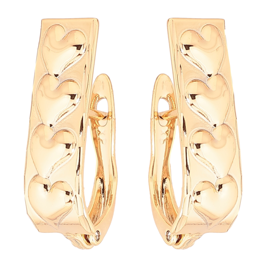 Серьги Xuping Позолота 18K английский замок Узор сердечки фото №1 Серьги Xuping Позолота 18K английский замок Узор сердечки фото №1