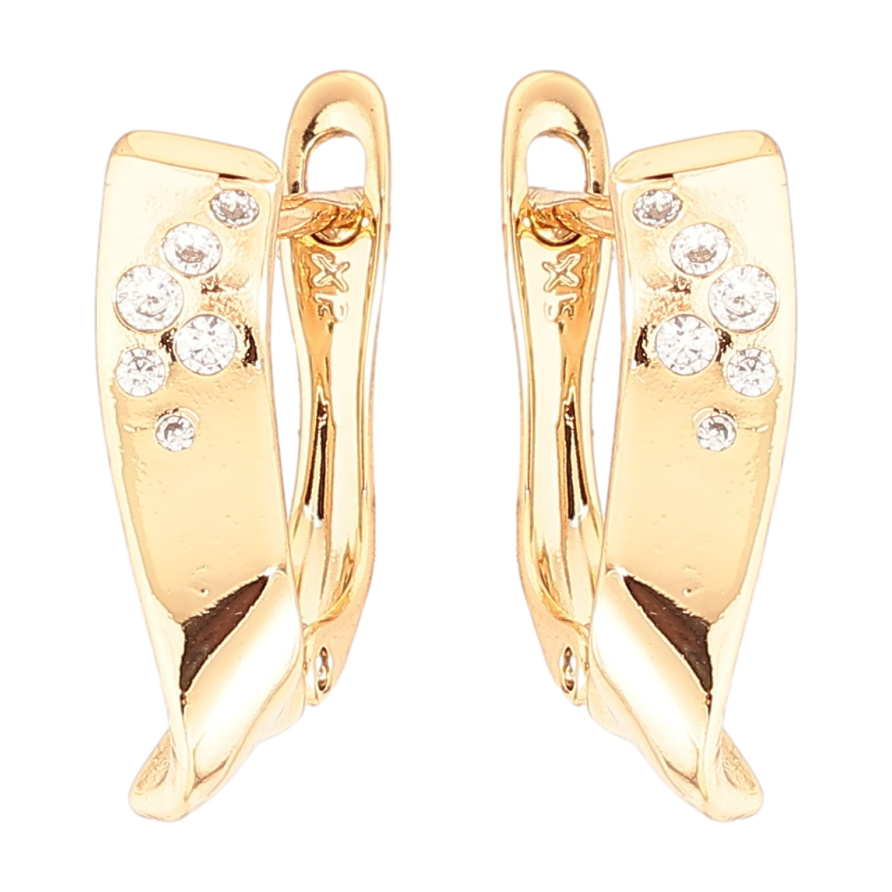 Серьги Xuping Позолота 18K английский замок Узор с цирконием фото №1 Серьги Xuping Позолота 18K английский замок Узор с цирконием фото №1