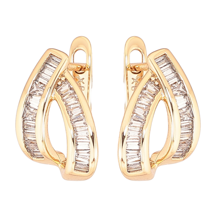 Серьги Xuping Позолота 18K английский замок Узор из дорожек циркония фото №24