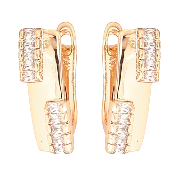 Серьги Xuping Позолота 18K английский замок Узор из дорожек циркония фото №23