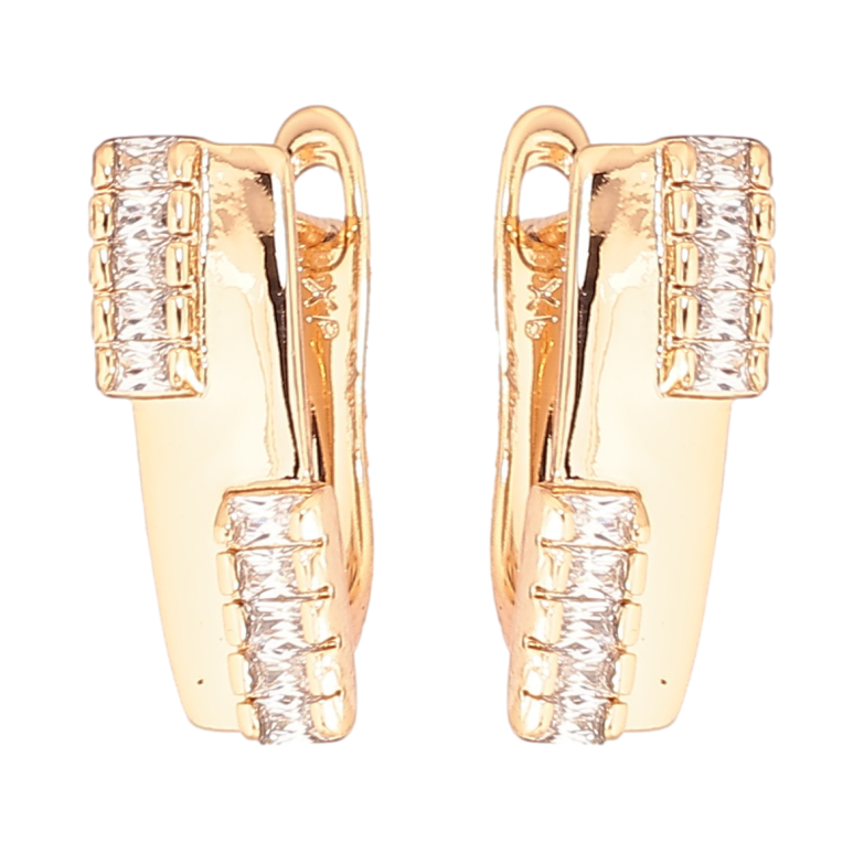 Серьги Xuping Позолота 18K английский замок Узор из дорожек циркония фото №1