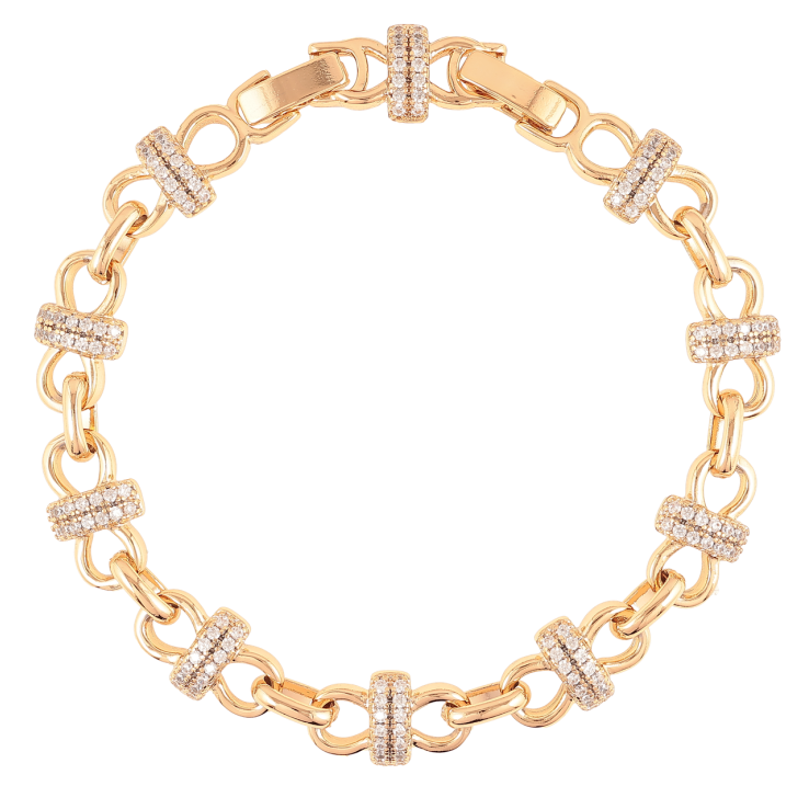 Браслет Xuping Позолота 18K Декоративный узор с цирконием размер с доп. замком 18,20см х 2-9мм фото №13