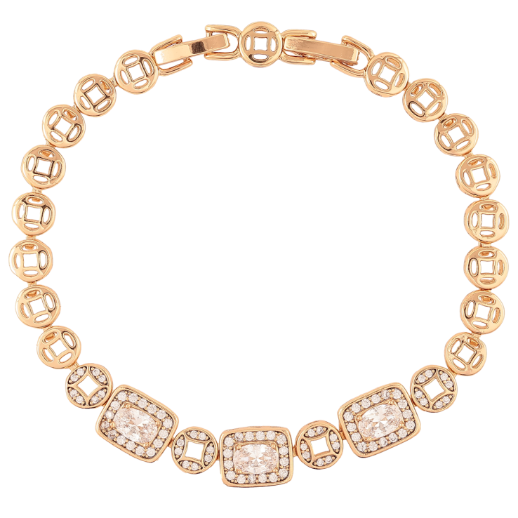 Браслет Xuping Позолота 18K Инкрустация цирконием размер с доп. замком 17.5,19.5см х 6мм фото №19