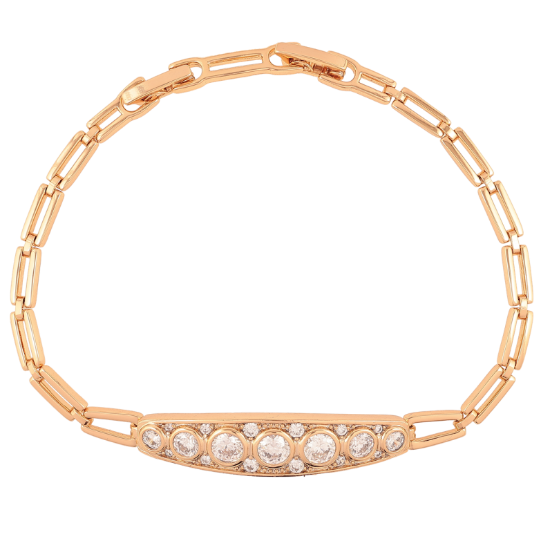 Браслет Xuping Позолота 18K «Вставка з цирконієм» розмір з доп. замком 17.5,19.5см х 3.5мм фото №1