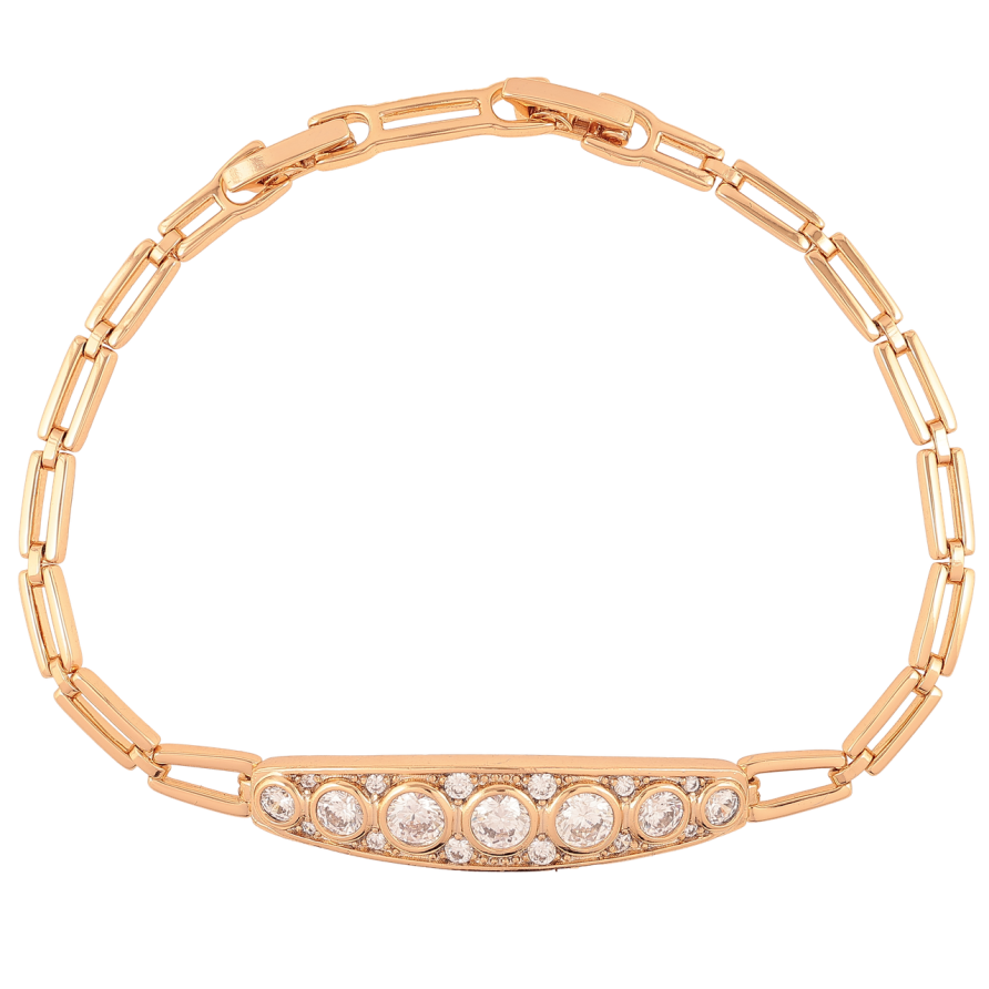 Браслет Xuping Позолота 18K «Вставка з цирконієм» розмір з доп. замком 17.5,19.5см х 3.5мм фото №1 Браслет Xuping Позолота 18K «Вставка з цирконієм» розмір з доп. замком 17.5,19.5см х 3.5мм фото №1