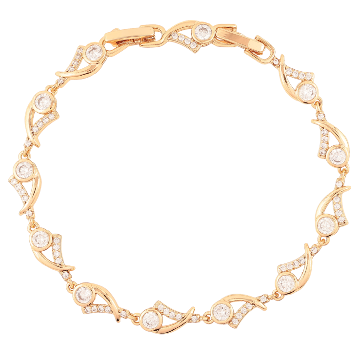 Браслет Xuping Позолота 18K Узор с цирконием размер с доп. замком 17.5,19.5см х 7мм фото №7