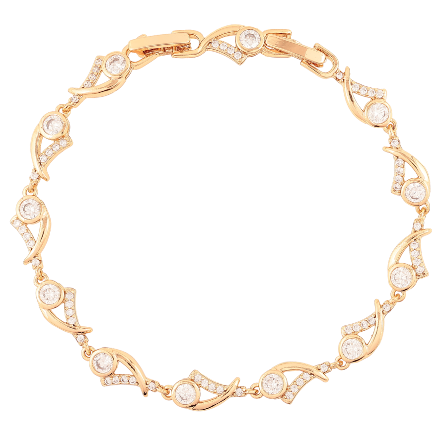 Браслет Xuping Позолота 18K Узор с цирконием размер с доп. замком 17.5,19.5см х 7мм фото №1 Браслет Xuping Позолота 18K Узор с цирконием размер с доп. замком 17.5,19.5см х 7мм фото №1