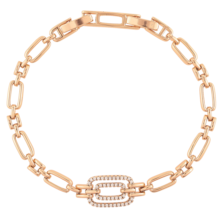 Браслет Xuping Позолота 18K Узор с цирконием размер с доп. замком 16.5,18.5см х 4-5мм фото №8