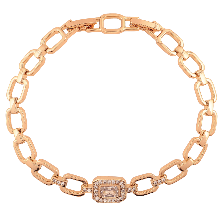 Браслет Xuping Позолота 18K Узор с цирконием размер с доп. замком 17,19см х 7мм фото №1 Браслет Xuping Позолота 18K Узор с цирконием размер с доп. замком 17,19см х 7мм фото №1