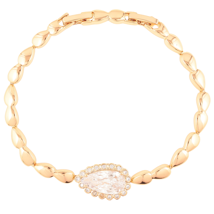 Браслет Xuping Позолота 18K Кристальная капля размер с доп. замком 17.5,19.5см х 4мм фото №17