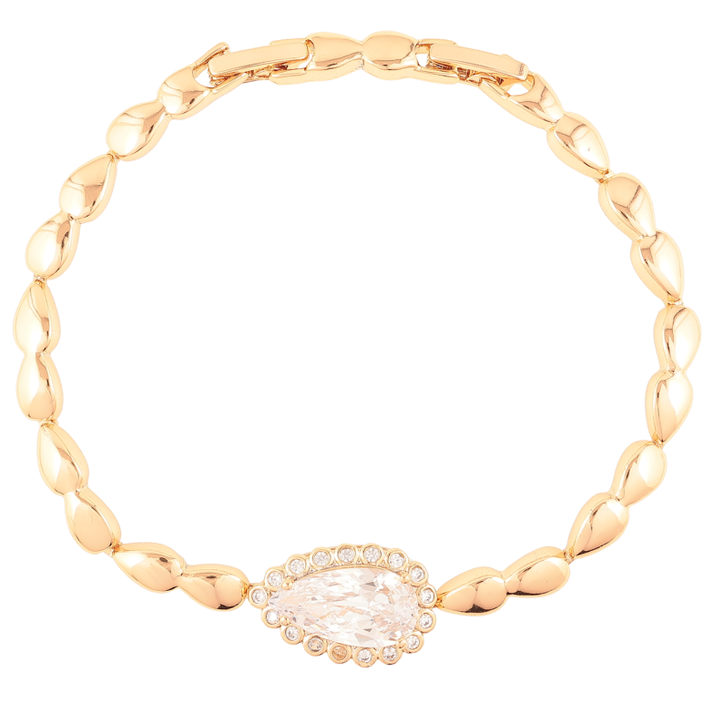 Браслет Xuping Позолота 18K Кристальная капля размер с доп. замком 17.5,19.5см х 4мм фото №1 Браслет Xuping Позолота 18K Кристальная капля размер с доп. замком 17.5,19.5см х 4мм фото №1