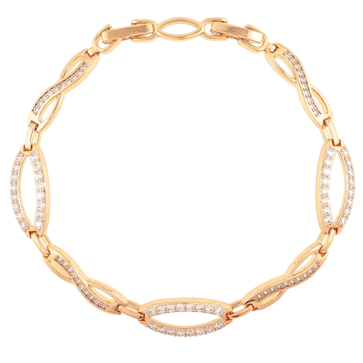 Браслет Xuping Позолота 18K Узор с цирконием размер с доп. замком 17,19см х 5-8мм фото №7