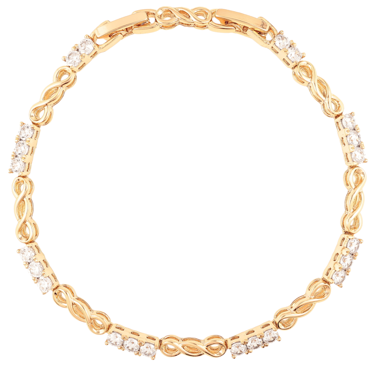 Браслет Xuping Позолота 18K Узор с дорожками циркония размер с доп. замком 17.5,19.5см х 3-4мм фото №12