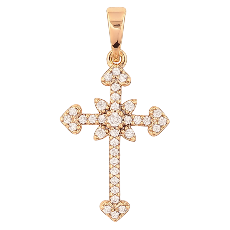 Кулон Xuping Позолота 18K Крест с цирконием для цепочки до 6мм фото №1