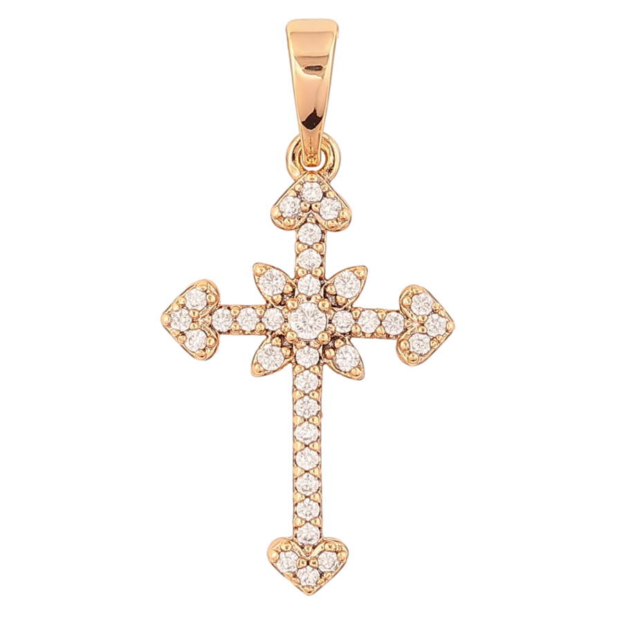 Кулон Xuping Позолота 18K Крест с цирконием для цепочки до 6мм фото №1