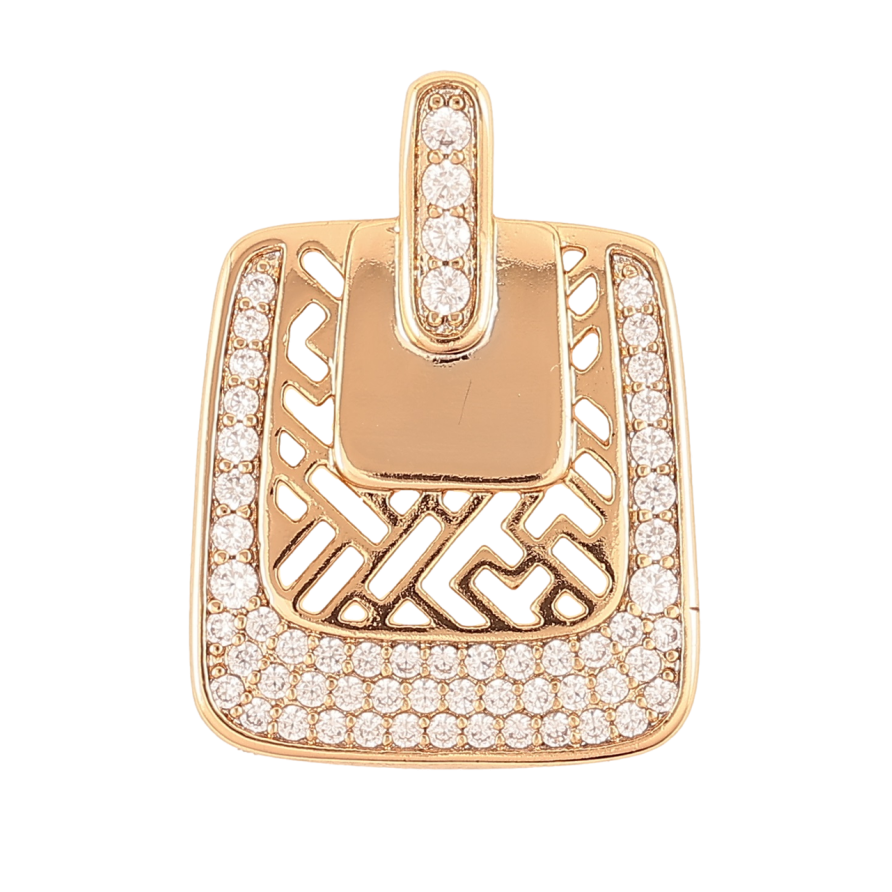 Кулон Xuping Позолота 18K «Різьблений візерунок з інкрустацією цирконієм» для ланцюжка до 2мм фото №1
