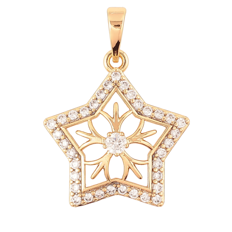 Кулон Xuping Позолота 18K «Зірочка з цирконієм» для ланцюжка до 6мм фото №1 Кулон Xuping Позолота 18K «Зірочка з цирконієм» для ланцюжка до 6мм фото №1