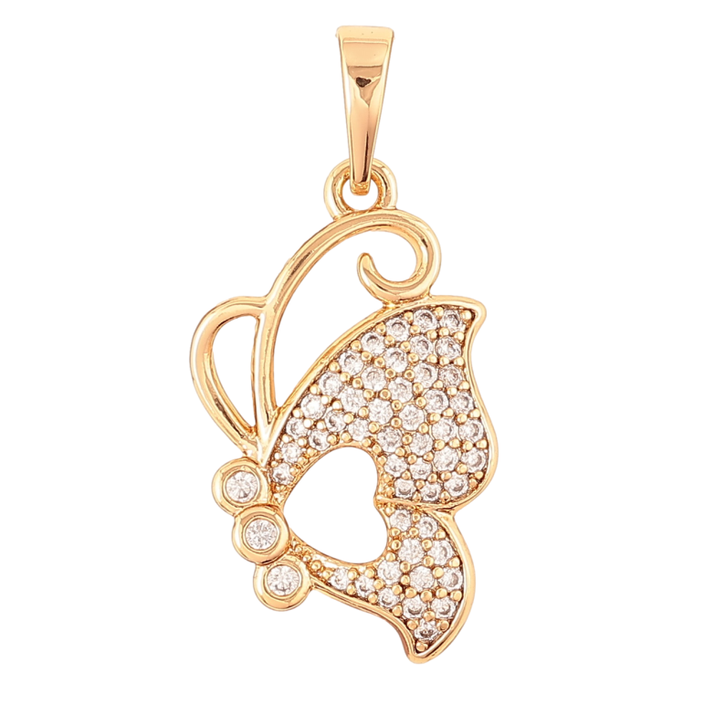 Кулон Xuping Позолота 18K Бабочка с цирконием для цепочки до 6мм фото №1