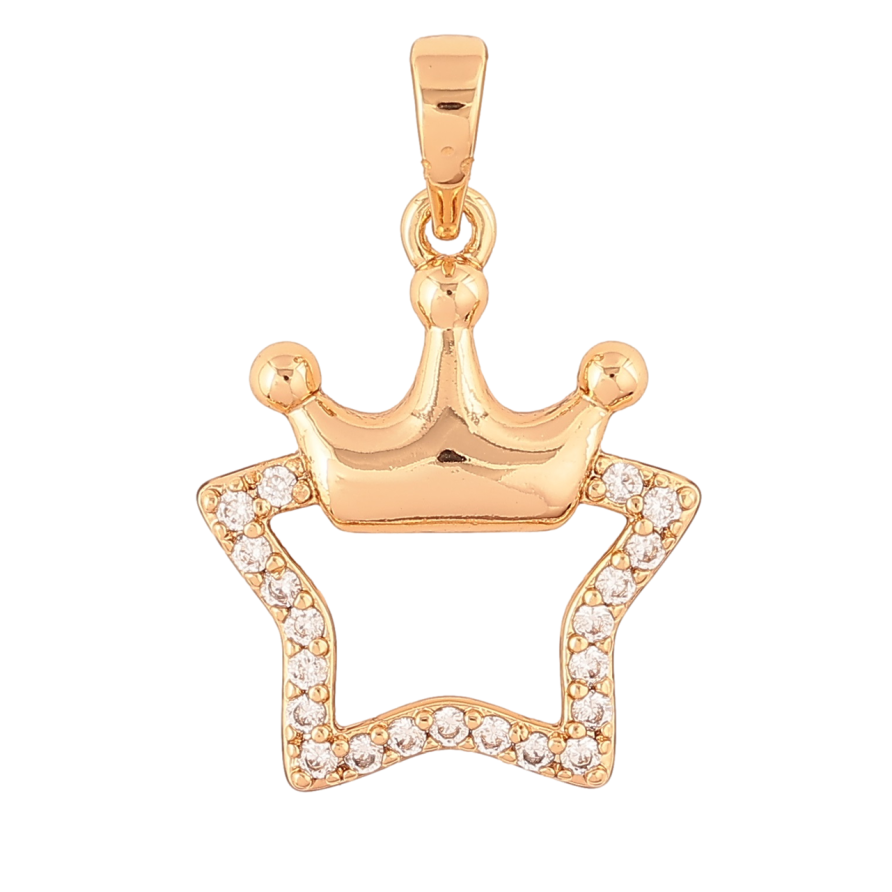 Кулон Xuping Позолота 18K Сердечко с короной для цепочки до 6мм фото №1