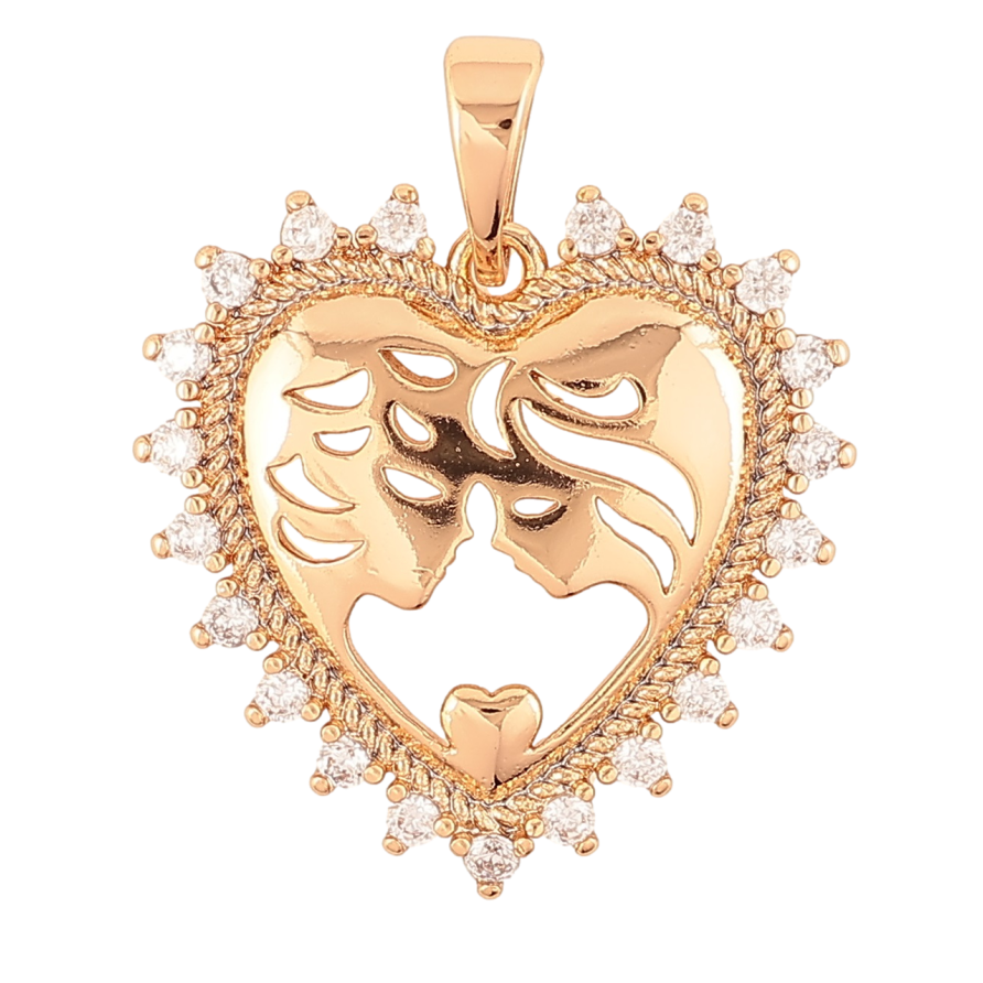 Кулон Xuping Позолота 18K «Сердечко з закоханими» для ланцюжка до 5мм фото №1