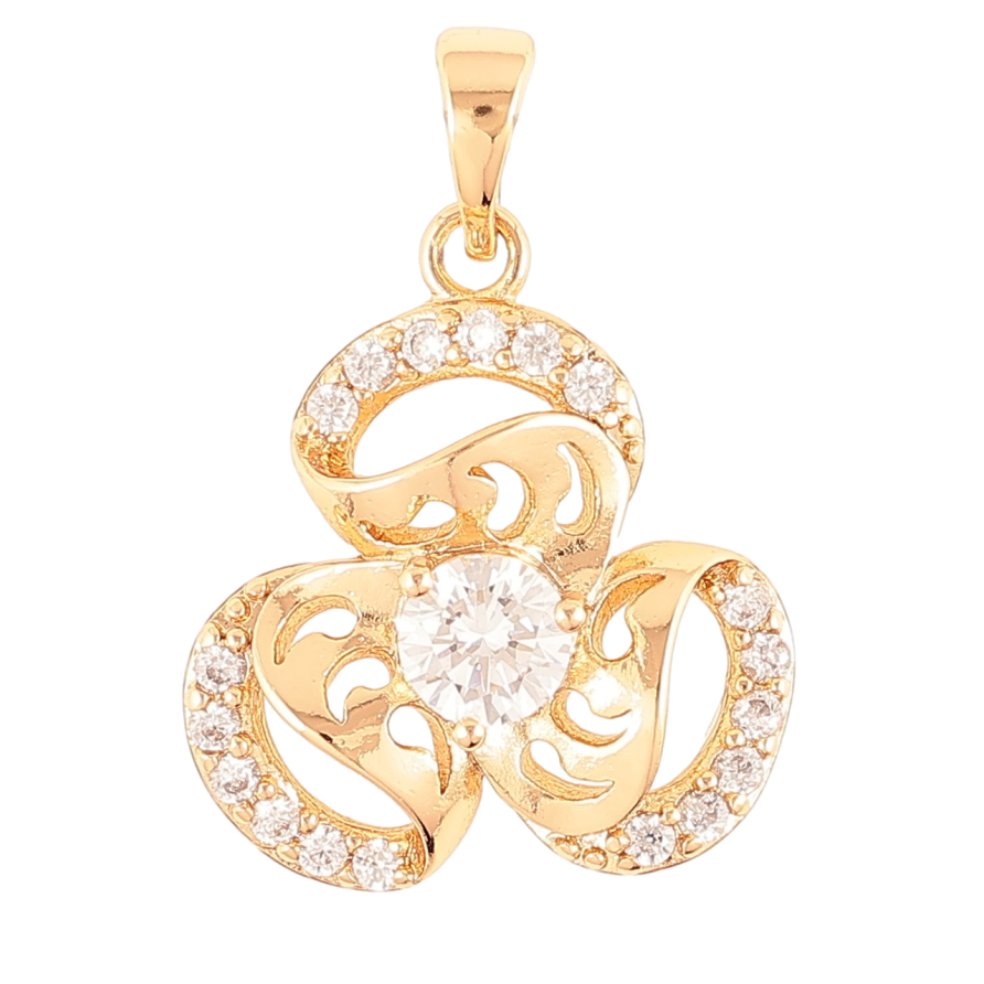 Кулон Xuping Позолота 18K «Трилисник з цирконієм» для ланцюжка до 5мм фото №1 Кулон Xuping Позолота 18K «Трилисник з цирконієм» для ланцюжка до 5мм фото №1