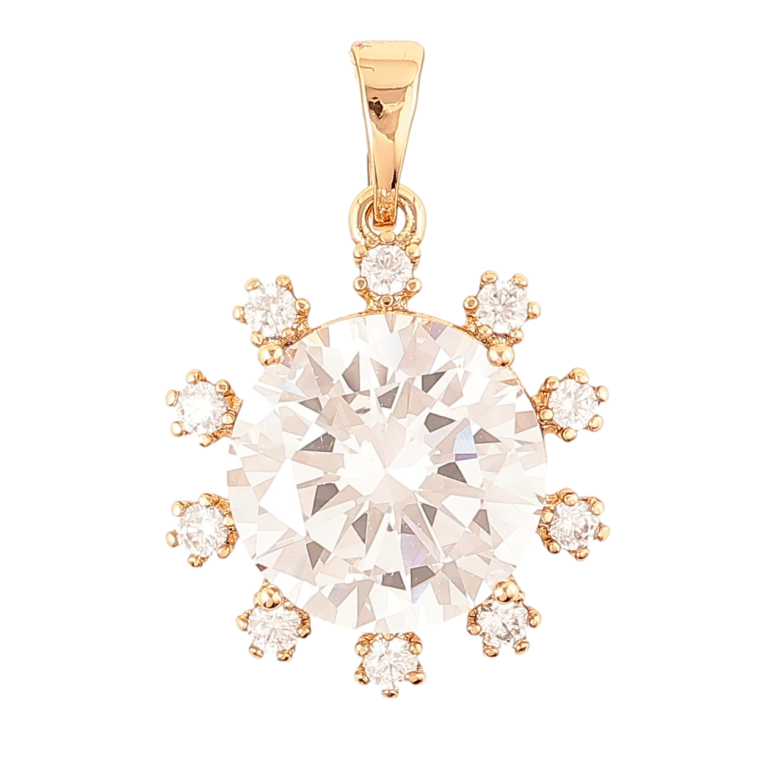 Кулон Xuping Позолота 18K Фианит с лучиками циркония для цепочки до 5мм фото №1