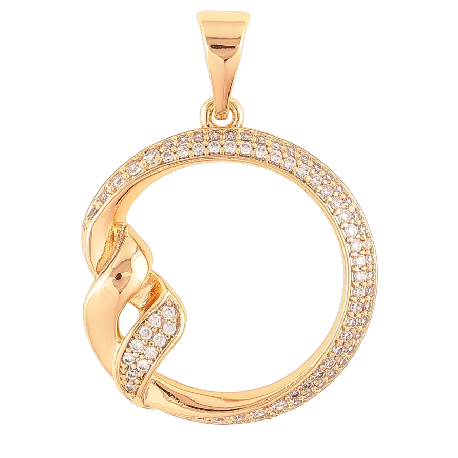 Кулон Xuping Позолота 18K «Декоративне кільце з інкрустацією цирконієм» для ланцюжка до 7мм фото №1