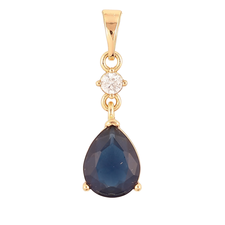 Кулон Xuping Позолота 18K «Синя кришталева крапля» для ланцюжка до 5мм фото №22