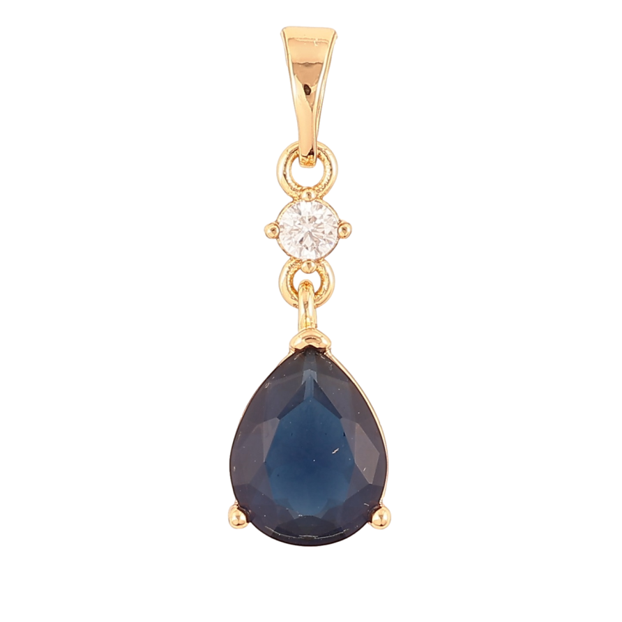 Кулон Xuping Позолота 18K «Синя кришталева крапля» для ланцюжка до 5мм фото №1