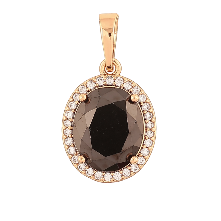 Кулон Xuping Позолота 18K «Чорний фіаніт в обрамленні цирконію» для ланцюжка до 6мм фото №17