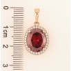 Кулон Xuping Позолота 18K «Червоний фіаніт в обрамленні цирконію» для ланцюжка до 6мм фото №2