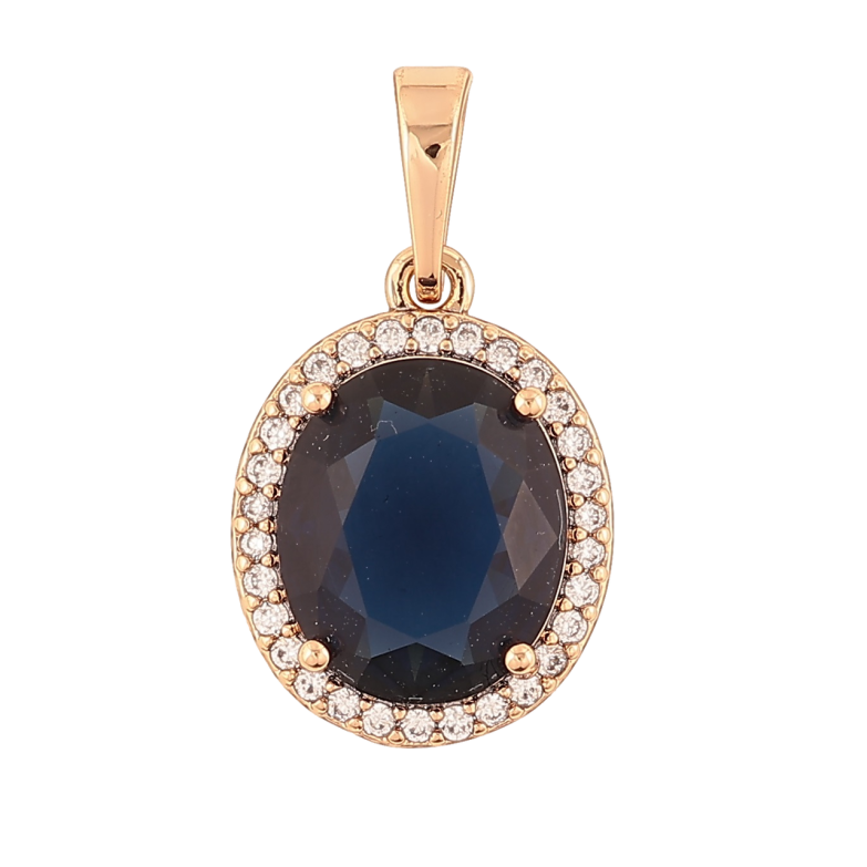 Кулон Xuping Позолота 18K Синий фианит в обрамлении циркония для цепочки до 6мм фото №1 Кулон Xuping Позолота 18K Синий фианит в обрамлении циркония для цепочки до 6мм фото №1