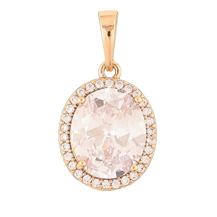 Кулон Xuping Позолота 18K «Фіаніт в обрамленні цирконію» для ланцюжка до 6мм фото №9 Кулон Xuping Позолота 18K «Фіаніт в обрамленні цирконію» для ланцюжка до 6мм фото №9