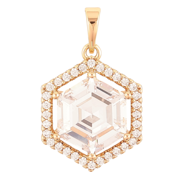 Кулон Xuping Позолота 18K «Кришталевий шестикутник» для ланцюжка до 6мм фото №3