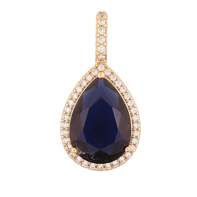 Кулон Xuping Позолота 18K Синий фианит в обрамлении циркония для цепочки до 4мм фото №2 Кулон Xuping Позолота 18K Синий фианит в обрамлении циркония для цепочки до 4мм фото №2